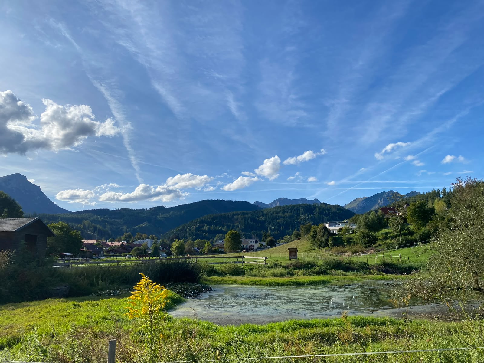 Blick auf die Landschaft rund um den Pfaffelhof